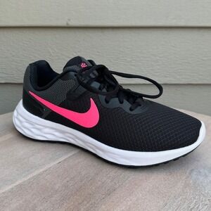 Nike Revolution 6 NN Womens 6 Black Pink Running Shoes New